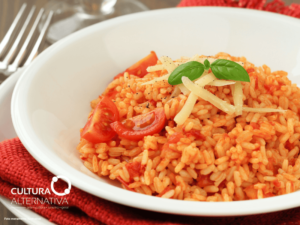 Risoto de alecrim e limão com tomate cereja assado