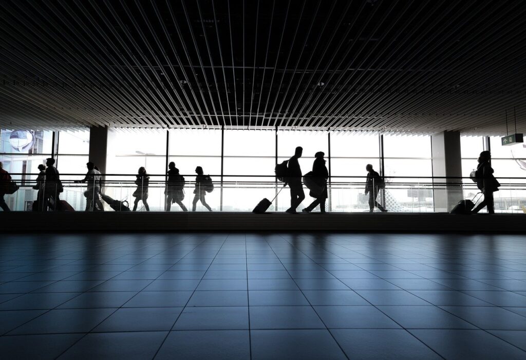 Aeroporto e Voo lotados no fim da pandemia