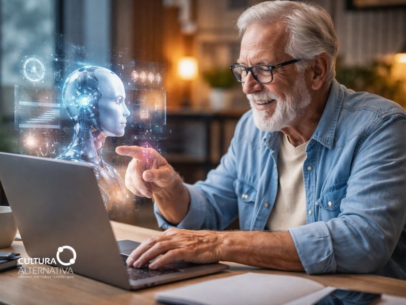 Idoso aprende IA na aposentadoria com interesse ativo - Cultura Alternativa